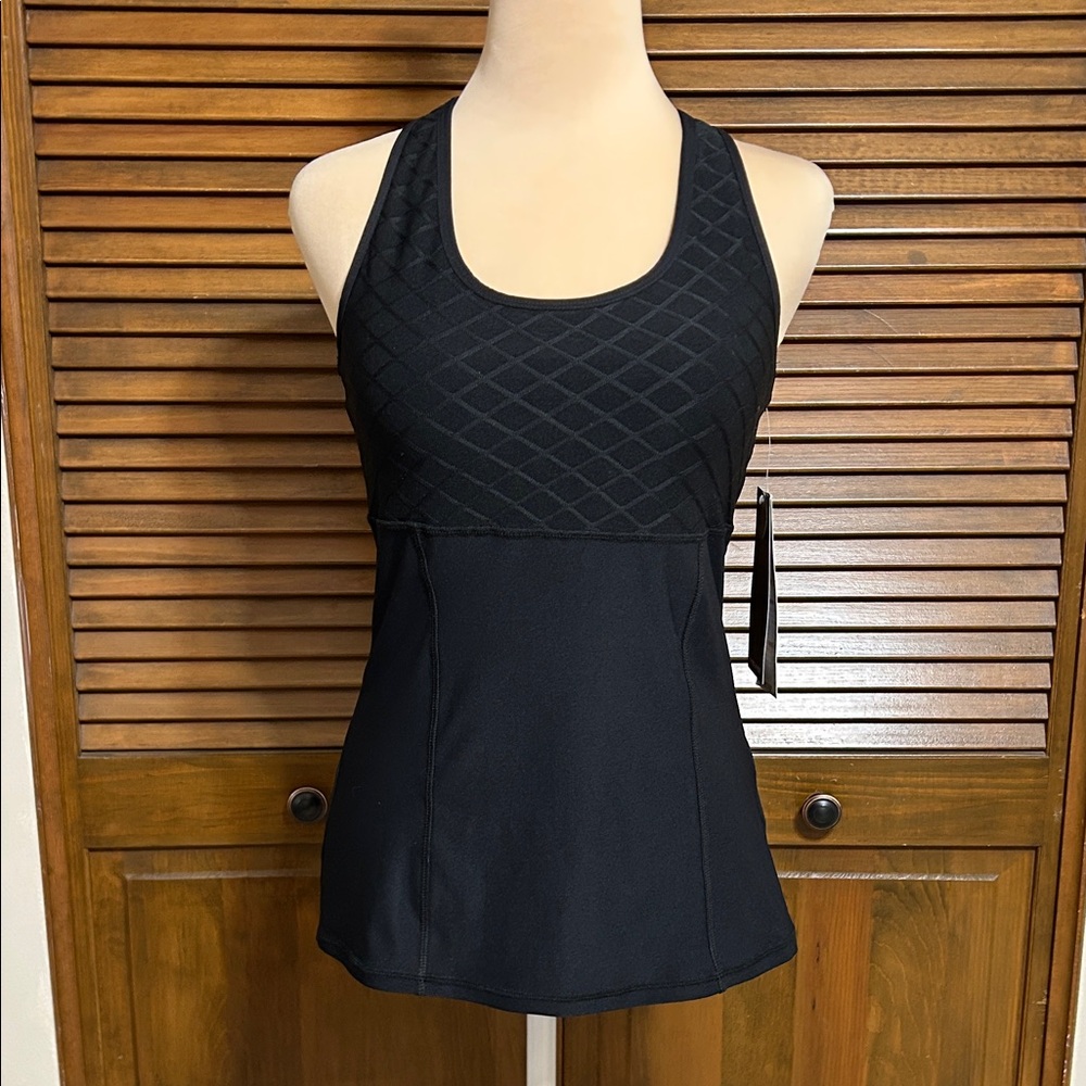 NWT HEAD Black Athletic Lattice Design Racerback Tank Workout Top Size M